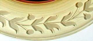 Sinclair Light Amber Hand Blown Plates w/ Cut Designs  