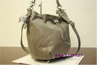   17762 Madison Pleated Leather Small Marielle Drawstring Purse Hand Bag