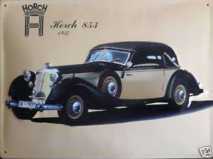 Horch 857   1937 Oldtimer Benz Blech Schild 30x40cm Reklame Werbung 