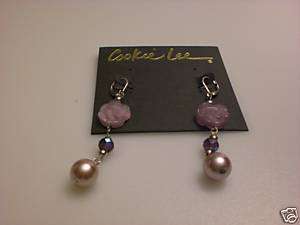 Cookie Lee Violet Rose Earrings 89510  