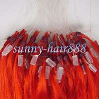 18Remy Loops/micro rings human hair extensions 50s#Red  