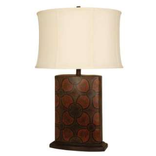   28 in. Flower Power Brown And Orange Table Lamp 5663 
