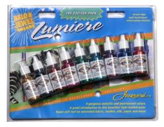 EXCITER PACK FABRIC PAINTS 9 PEARLESCENT COLORS LUMIERE  