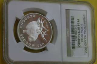 NGC PF68 UC Moose 1978 PROBA silver PROOF 100 zl coin mintage only 
