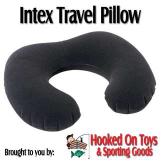 Intex Black Inflatable Contoured Travel Pillow   Neck Support Planes 