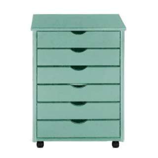   26 in. H Blue 6 Drawer Wide Storage Cart 0200410310 at The Home Depot