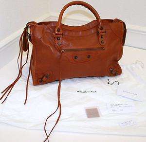   Classic City Orange Brulee Leather Bag (Brass Hardware) NWT  