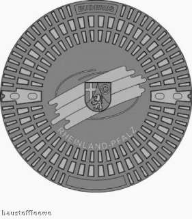 Gully Kanaldeckel Schachtdeckel Rheinland Pfalz Wappen  