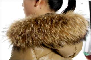 New LADYS Womens 90% down jacket Coat Winter parka Fur Hooded size S 