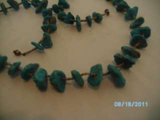 Vintage Native American Turquoise Nuggets Necklace  