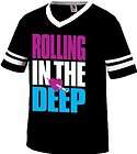   In The Deep Mens V Neck Ringer T Shirt Adele Lyrics Quote Song Tee
