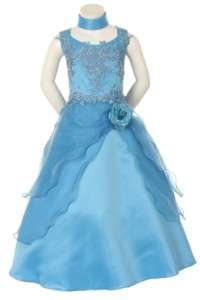   Wedding National Pageant Easterl Formal Blue Dress Size 4 6 8 10 14