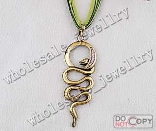 Free 12strands alloy&rhinestone snake pendant necklaces  