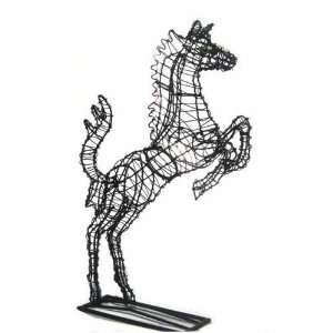 Gartenfigur steigendes Pferd Draht Figur 50 cm hoch  Garten