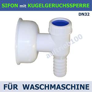 Waschmaschinen Sifon DN32 mit KUGELGERUCHSSPERRE Waschmaschine Siphon 
