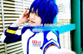Vocaloid KAITO Dark Blue cosplay wig costume short  