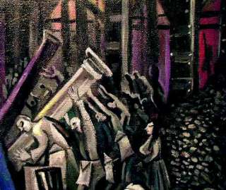 MASONIC APRON Roussimoff Oil Painting SURREAL MYSTICAL  