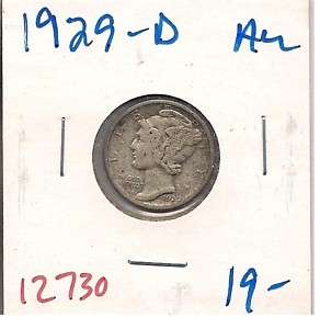1923 Mercury Dime Ten Cent Almost Uncirculated #12732  