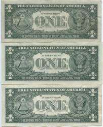 1957 ONE DOLLAR SILVER CERTIFICATES   LOT OF THREE   $1  