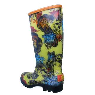 Ed Hardy Yellow Moscow Boots for Women  