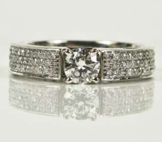   White Gold 1.50ctw H VVS Ideal Cut Diamond Engagement Ring 4.5g  