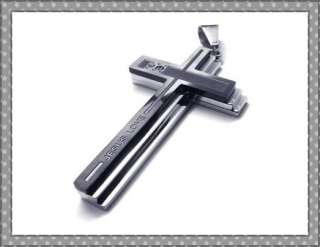 Stainless Steel 3 Colours Cross Necklace Pendant Free Ship Chunky 