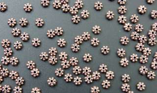 350 Antiqued Copper Daisy Spacers Beads SB019  