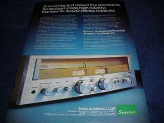 Sansui Model G   3000 Receiver 1977 Magazine Print Ad  