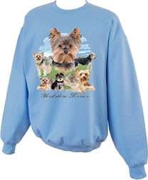 Yorkie Yorkshire Terrier Lawn Dog Crewneck Sweatshirt S   5x  