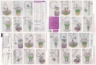 Xstitch Paper Chart   Lavender & Lace Alphabet  