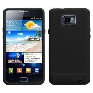 Black Rubber Soft Gel SKIN Case Cover Samsung Galaxy S2  
