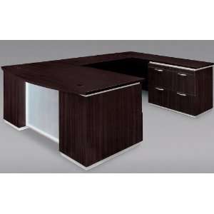  Mocha DMi Pimlico Wood Bow Front U Shape Desk (Flat Pack 