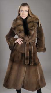 Princess style sheared brown   demi buff   mink fur coat  canadian 