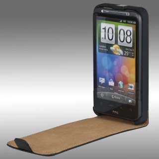 Leder Tasche für HTC Desire HD Case Etui Hülle + Folie  