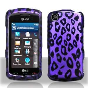 Premium   LG GT550/Encore Purple/Black Leopard Cover   Faceplate 