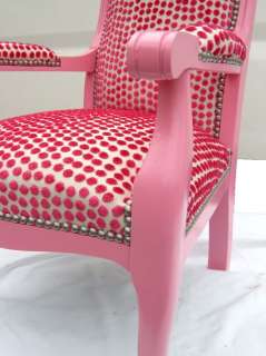   fauteuil de style Voltaire enfant en hêtre laqué rose