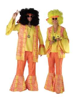 Hippy Man/Women Flower Power Fancy Dress All Size 1970s  