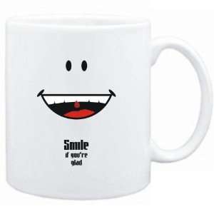 Mug White  Smile if youre glad  Adjetives  Sports 