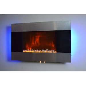 com Golden Vantage Elegant Stainless Panel Electric Fireplace Heater 