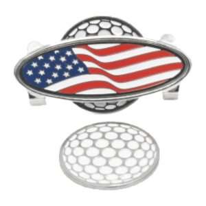     Patriotic   American Flag & Golf Marker   Oval