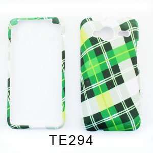  CELL PHONE CASE COVER FOR HTC EVO SHIFT 4G GREEN PLAID 
