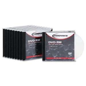  Innovera DVD RW Discs 4.7GB 4x With Slim Jewel Cases Silver 