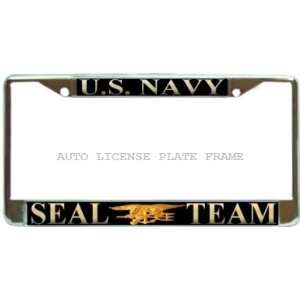 US Navy Seals Seal Team USN Chrome Metal Auto License Plate Frame 
