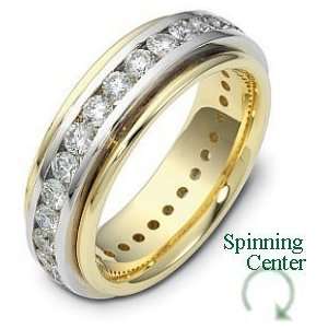  24 Diamond Platinum and 18 Karat Gold Comfort Fit Wedding 