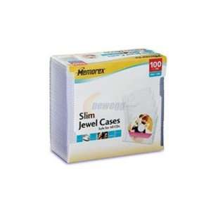 Memorex CD Clear Slim Jewel Cases Package  100 per Package, Part 
