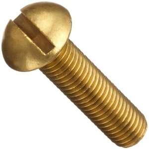Brass Machine Screw, Round Head, Slotted Drive, 1/4 20, 5/8 Length 