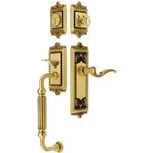   Lock Set in Antique Brass Finish with Windsor Knob and 2 3/4 Backset
