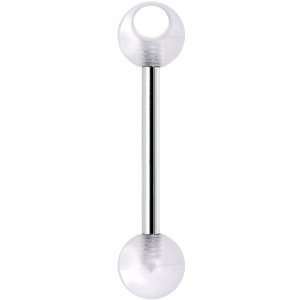    Clear Acrylic Glow stick Holder Barbell Tongue Ring Jewelry