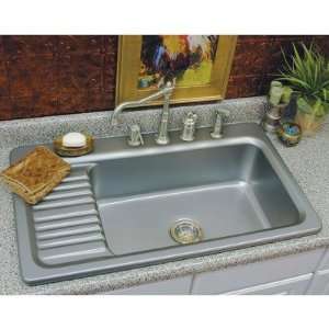  Advantage Greystone Self Rimming Single Bowl Kitchen Sink 