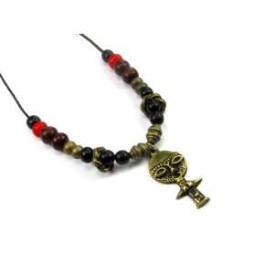   Tulsi Wood, Red Sandalwood, and African Red White Heart Bead: Jewelry